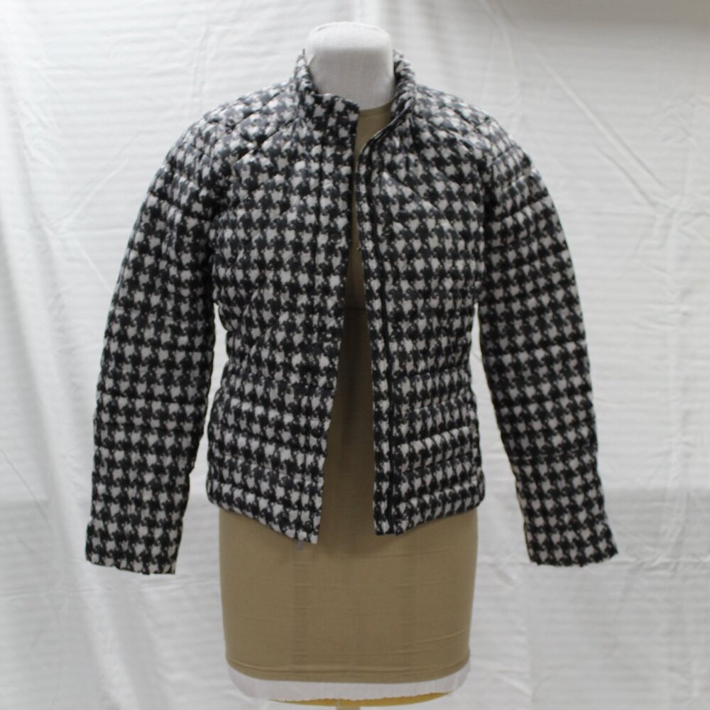Land's end puffy jacket hounds tooth pattern Women's sz sm 6-8